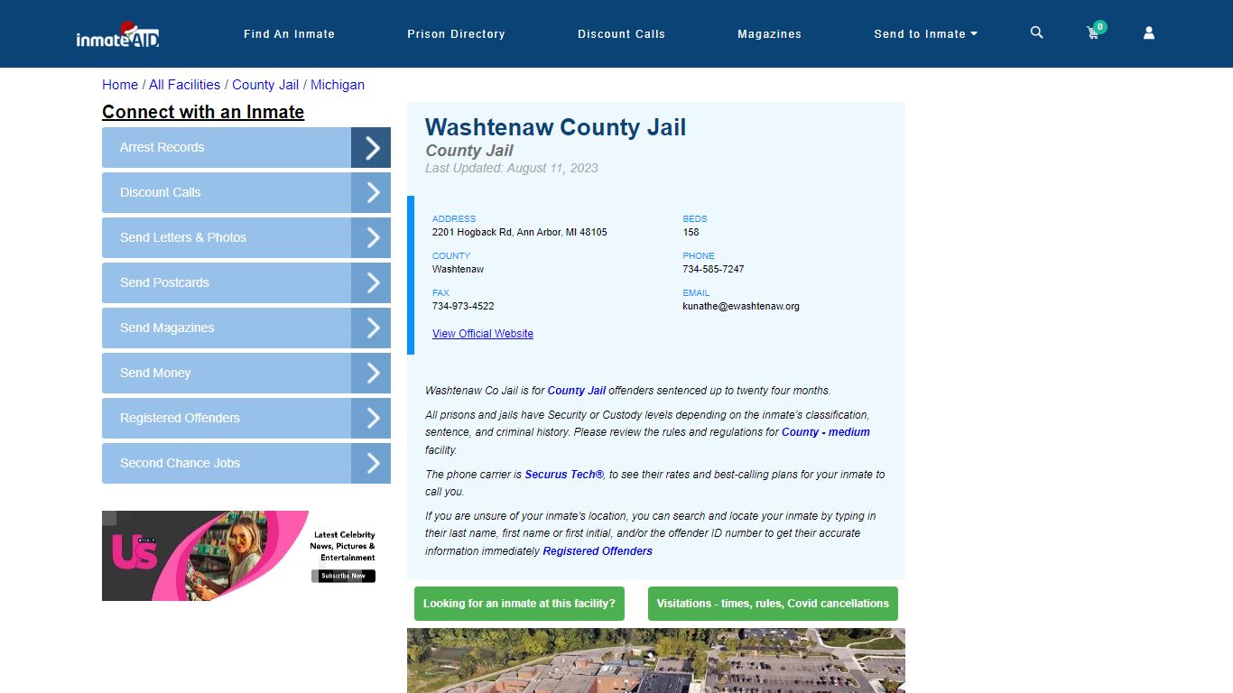 Washtenaw County Jail - Inmate Locator - Ann Arbor, MI